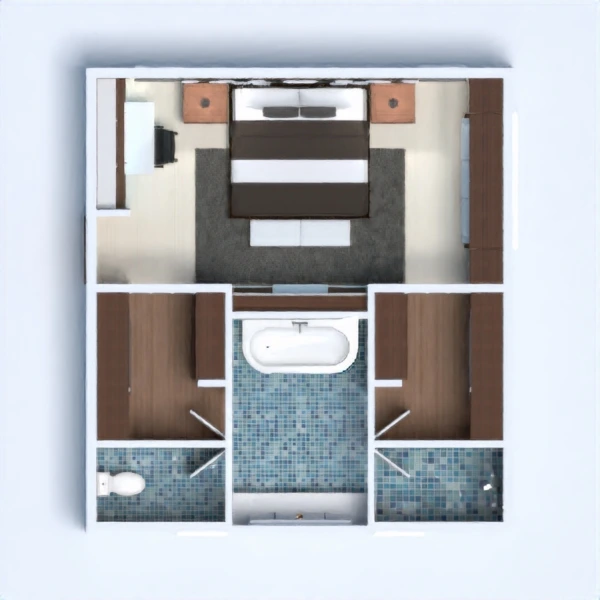 floor plans sypialnia oświetlenie 3d