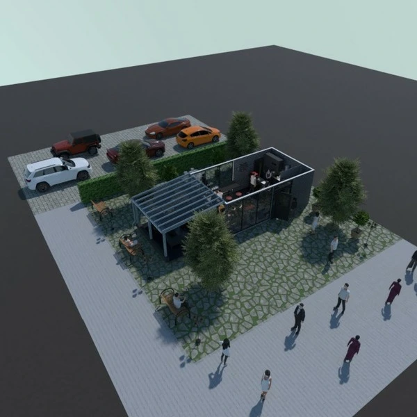 floor plans cafeterias 3d
