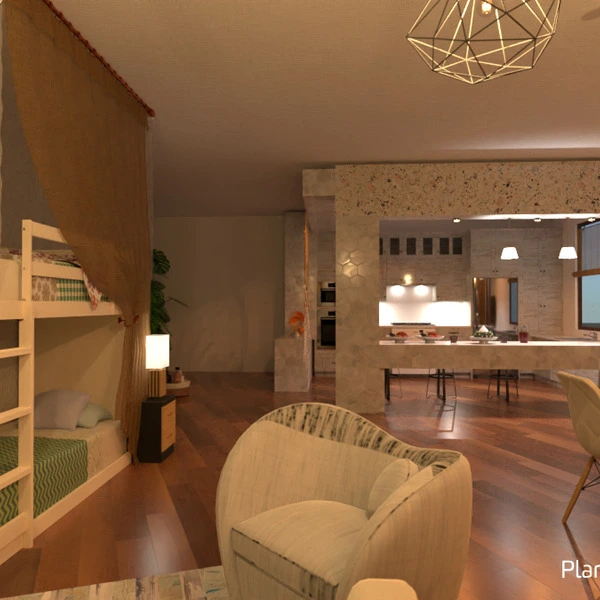 floor plans 独栋别墅 卧室 厨房 家电 3d