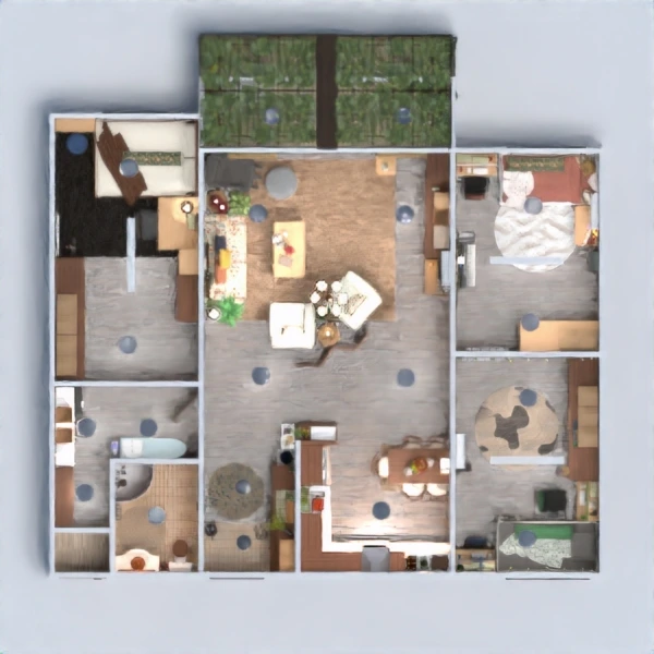 floor plans pokój dzienny garaż krajobraz wejście taras 3d