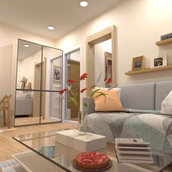 floor plans terasa baldai miegamasis svetainė virtuvė 3d
