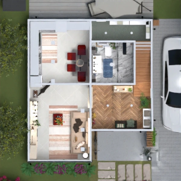 floor plans namas baldai dekoras eksterjeras apšvietimas 3d