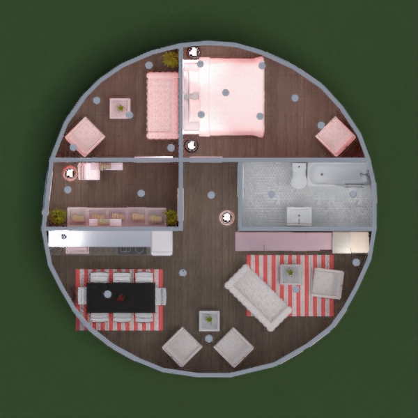 this is a pink round house