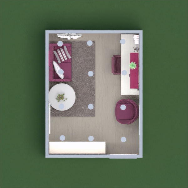 A modern home office, colored in maroon, gray, and black, with a large working space, resting space, and storage space.