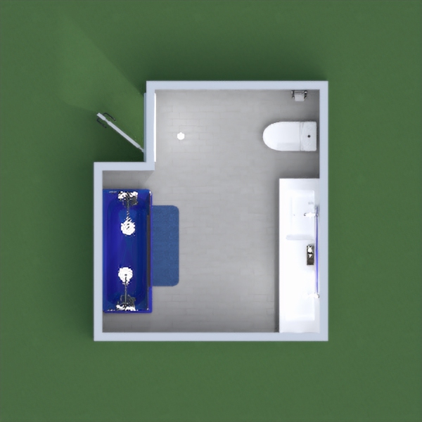 My project is a bathroom and I made it looks like a modern style but added some blue elements in their.
