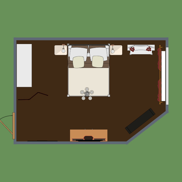 This is a nice room designed for a young woman with lots of storage for her clothes