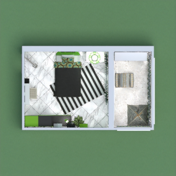 kids room with toys corner -Black & Green